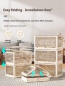 Storage Boxes for Home Wardrobes, Clothing, Bedding, and Books - Transparent Plastic Folding Storage Boxes