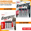 12 Piece Energizer Max AA&AAA Alkaline Batteries Card
