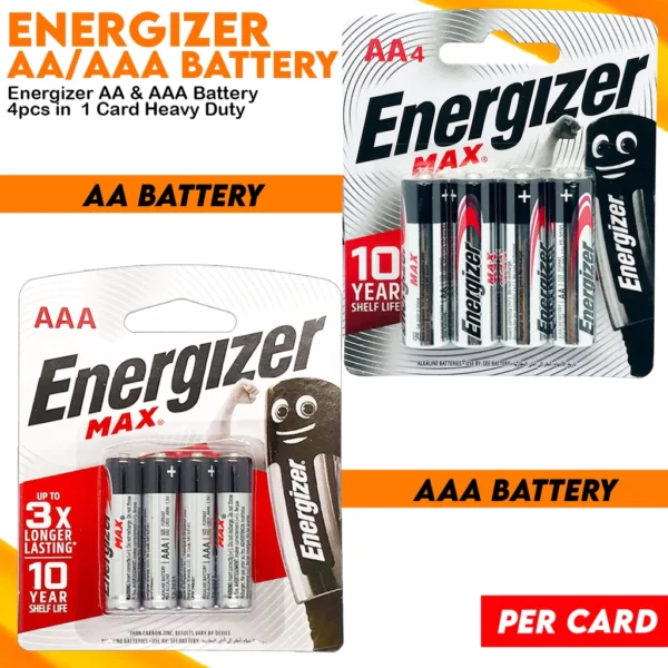 12 Piece Energizer Max AA&AAA Alkaline Batteries Card