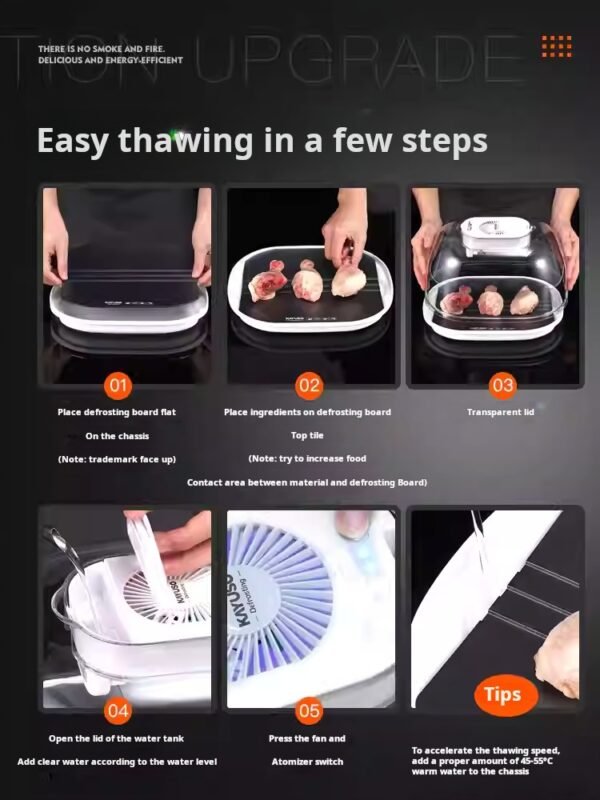 Defrosting Tool for Home Use: Quickly Defrost Meat and Steaks with a Heat-Conducting Plate, Constant Temperature Defrosting Tray, and Freshness-Preserving Defrosting Device - Image 5