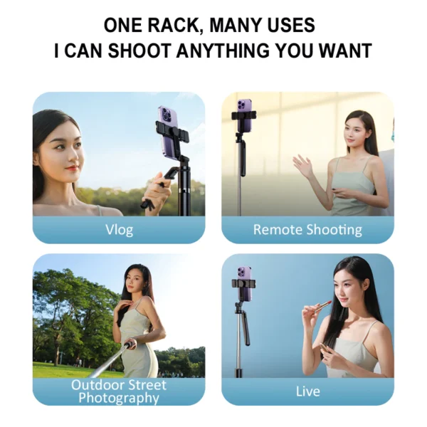 Wireless Bluetooth Selfie Stick 1.7M Tripod Stand with Bluetooth Remote Anti-shake Mobile Phone Stand Live Phone - Image 8