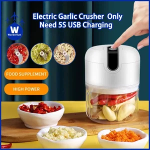 250ml Garlic Chopper Kitchen Electric Food Crusher Mini Blender Grinder Garlic Blender Processors