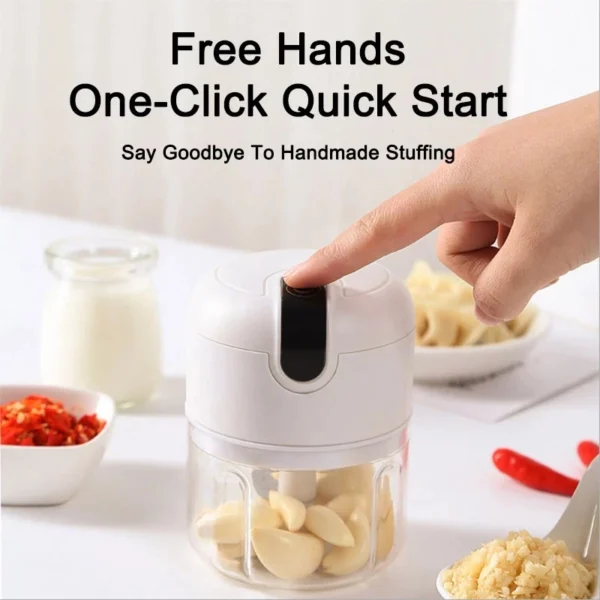250ml Garlic Chopper Kitchen Electric Food Crusher Mini Blender Grinder Garlic Blender Processors - Image 2