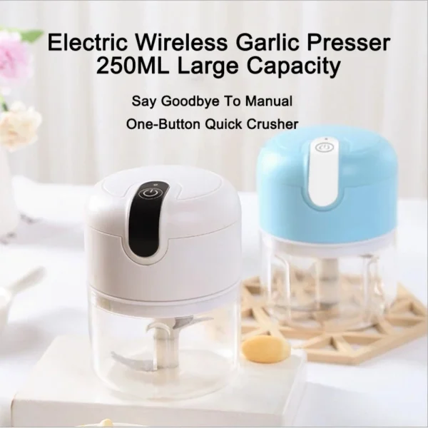 250ml Garlic Chopper Kitchen Electric Food Crusher Mini Blender Grinder Garlic Blender Processors - Image 3