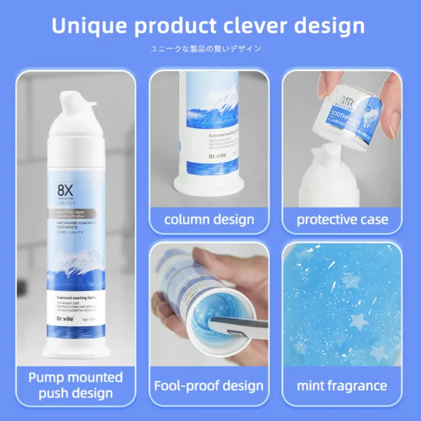 Dr.ville Original Teeth Whitening Toothpaste Remove Tooth Stains Niacinamide Toothpaste - Image 3