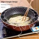 304 Stainless Steel Folding Deep-Fry Basket for French Fries and Snacks, Adjustable Oil-Draining Basket, Vegetable Washing and Draining Basket, Cooking Basket (Pack of 2)