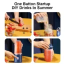 Coloisa Fruit Juicer Blender Mini Electric Wireless Portable Fruit Juicer Blender USB Charging 6 Blade [Gift Juice Cup]